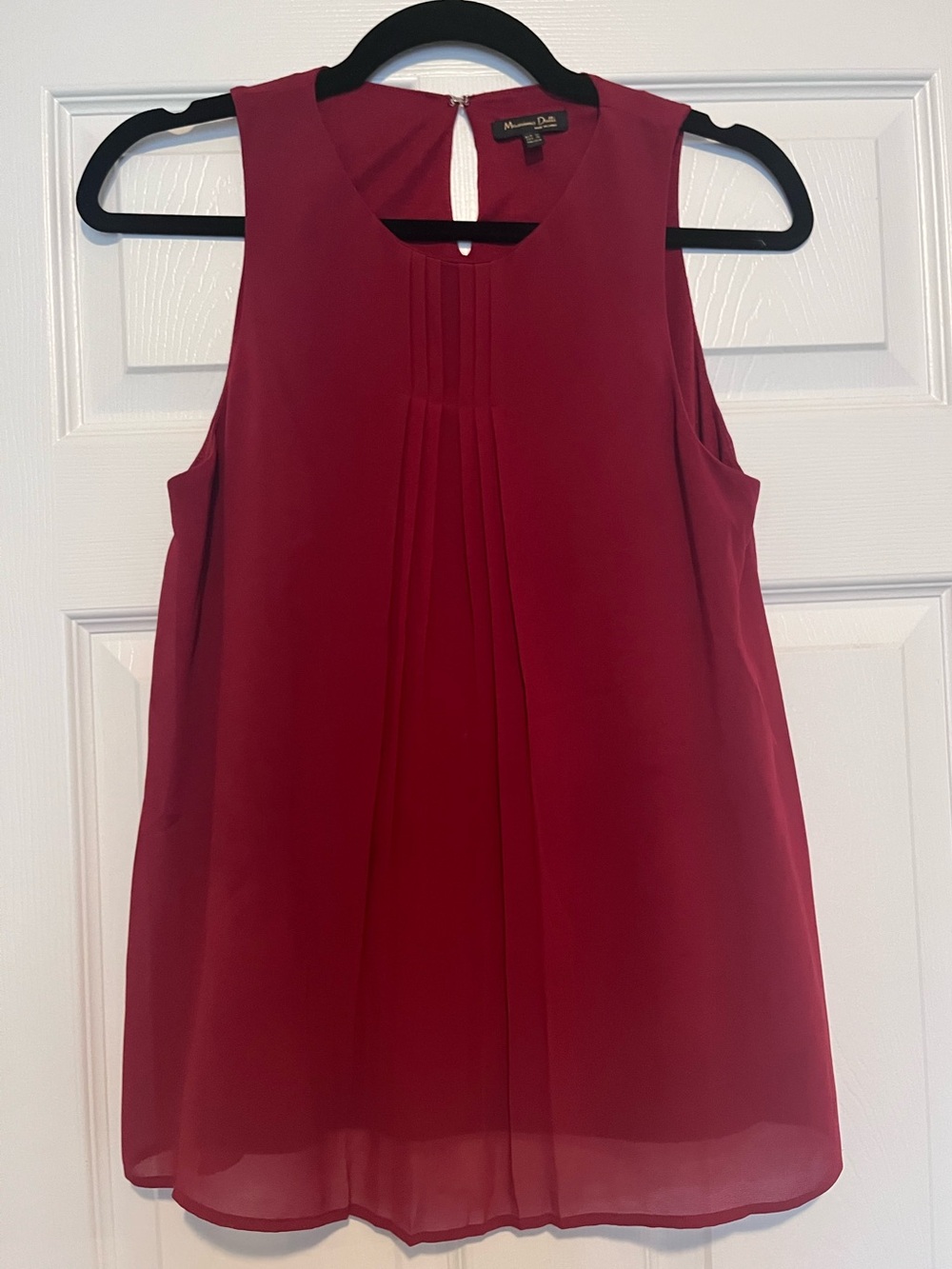 Massimo Dutti wine/ crimson red coloured sleeveless top.